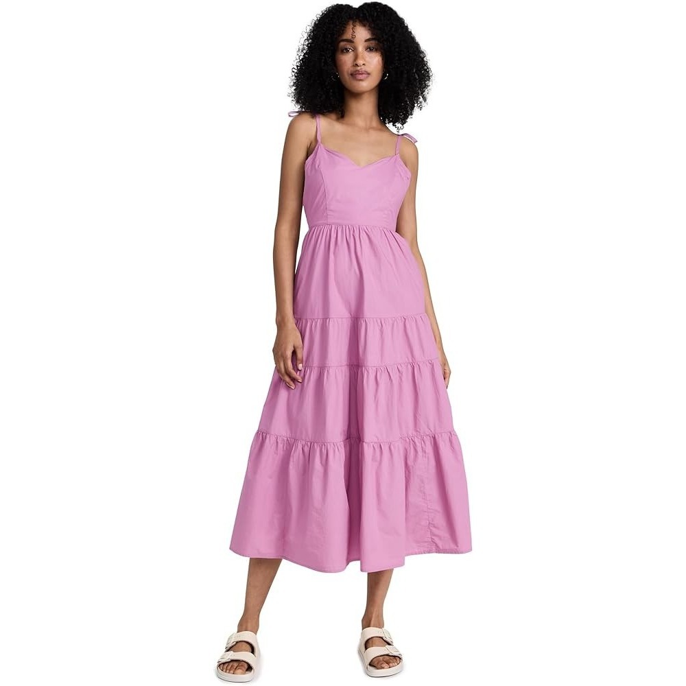 Madewell Sidonie Poplin Maxi Dress Sz XXS Pink NEW NWT